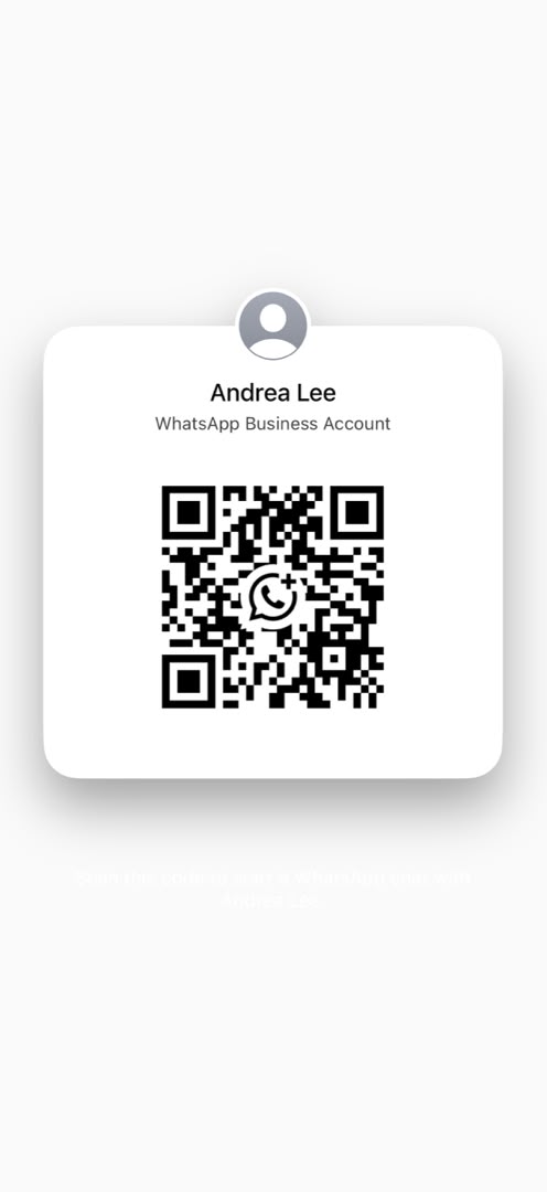 WhatsApp QR code to chat with Andrea Lee